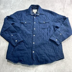 St. John’s Bay Men’s Medium Blue Shacket Shirt Jacket Button Front Chore Coat